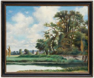 Mid 20th Century Oil - Lake Scene