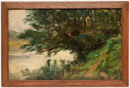 Henri Vincent-Anglade (1876-1956) - 1916 Oil, View of the Lake