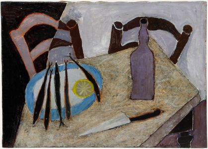 Ruspoli - Modernist 1949 Oil, Dinner is Served