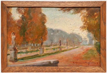 Henri Vincent-Anglade (1876-1956) - 1917 Oil, Sculpture Garden