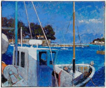 Pierre Neveu (b.1929) - Contemporary Oil, At the Marina