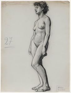 Pierre Neveu (b.1929) - Mid 20th Century Charcoal Drawing, Study of a Lady II