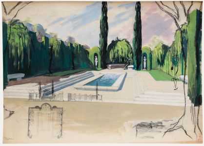 Pierre Neveu (b.1929) - Mid 20th Century Gouache, The Garden