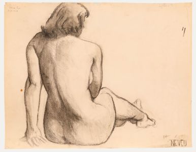 Pierre Neveu (b.1929) - 1949 Charcoal Drawing, Study of a Lady