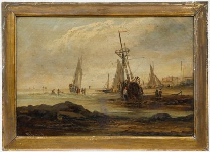 W. Byron (1860-1920) - Framed Late 19th Century Oil, Low Tide