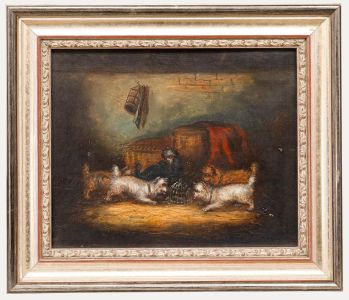 Circle of George Armfield (1808-1893) - Framed Oil, Five Terriers Ratting 