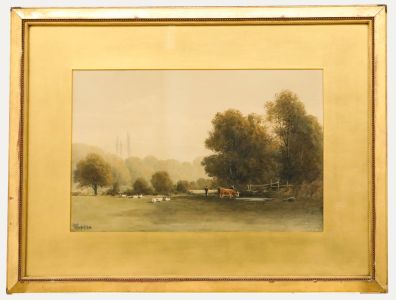 V. Branyen RCA - 1888 Watercolour, Morning In the Pasture