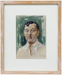Elie Cheverlange - 1925 Watercolour, Portrait of a Tahitian Gentleman
