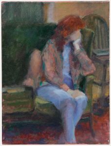 Pauline Plummer (b.1933) - 2002 Oil, Waiting