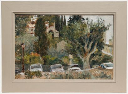 Pauline Plummer (b.1933) - Framed Contemporary Oil, View Over the Carpark