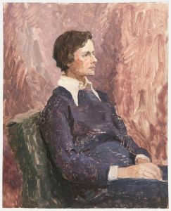 Pauline Plummer (b.1933) - 20th Century Oil, Lady with the Large White Collar