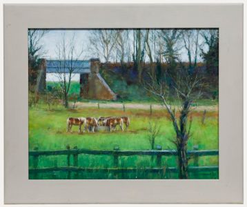 Pauline Plummer (b.1933) - 2012 Oil, Haflingers at Oxnead