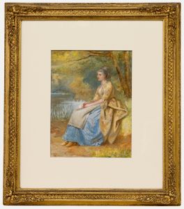 William Harris Weatherhead (1843-1903) - 1873 Watercolour, Lost in Thought