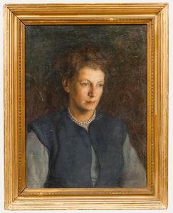 John Walton RP (1925-2023) - 1950 Oil, Lady in Blue