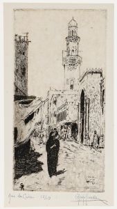 Early 20th Century Etching - Rue du Caire, Égypte