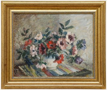 Rita Busby - 20th Century Oil, Vase of Anemones