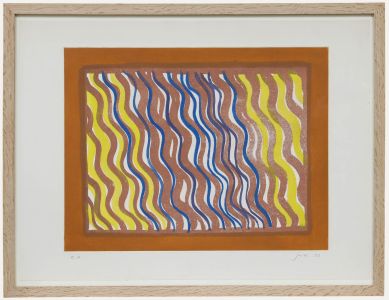 Modernist 1973 Aquatint - Abstract Waves