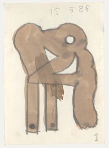 Ed Dukkers (1923-1996) - 1988 Graphite Drawing, Abstract Form