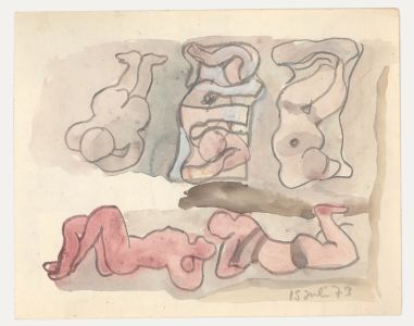 Ed Dukkers (1923-1996) - 1973 Graphite Drawing, Sleeping Figures