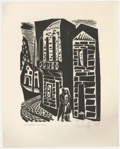 Victor Rebuffo (1903-1983) - Mid 20th Century Woodcut, La Cortada De La Ribera