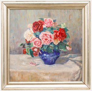 G. Klott - Early 20th Century Oil, Bouquet of Roses
