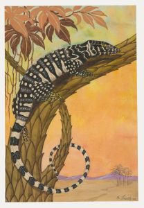 Fr. Siedler - Mid 20th Century Watercolour, Desert Lizard