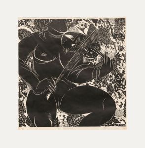 Tsugumi Ota (b.1951) - 1985 Linoprint, The Violinist