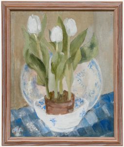 Olga Awty (1928-2014) - 20th Century Oil, Still Life with Tulips