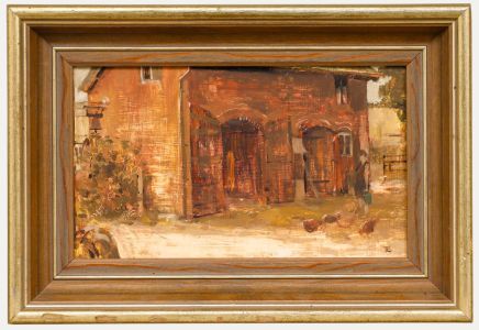 Tom Coates (1941-2023) - Framed 20th Century Oil, Stables at Sutton Mill