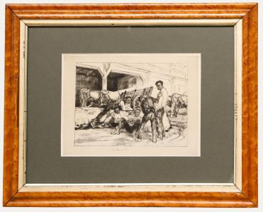 Edmund Blampied (1886-1966) - 1927 Etching, Lunchtime in San Sebastian