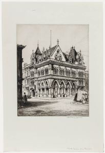 Nathaniel Sparks RE (1880-1956) - 1910 Etching, Stock Exchange, Glasgow