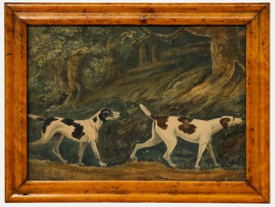 19th Century Watercolour - The Pointers