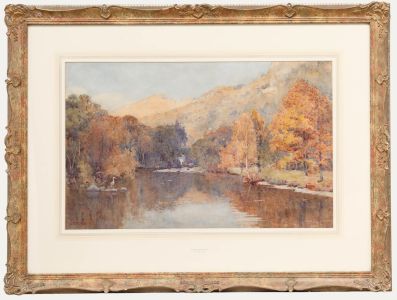 Willie Stephenson (1857-1938) - Watercolour, Heron in an Autumn Landscape