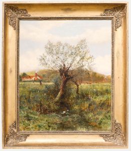 Joseph Thors (1835-1920) - Framed Late 19th Century Oil, The Pollarded Willow