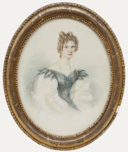 Miniature 19th Century Watercolour - Portrait of a Lady