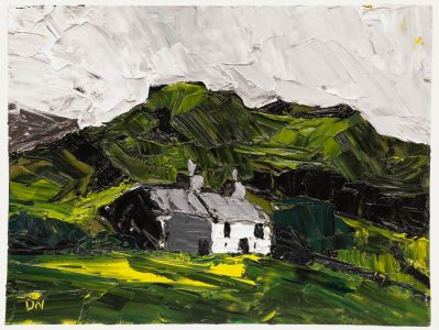 Daniel Nichols - Contemporary Oil, Cottage in the Hills