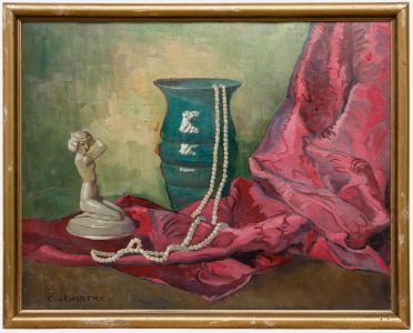 C. Schlotke - Early 20th Century Oil, Still Life with a Figurine