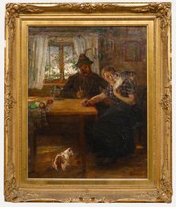 German School 19th Century Oil - Feline Companions