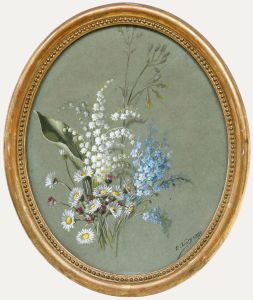 C. Lidy - 1890 Gouache, A Spring Posy