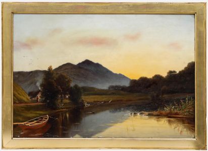 Circle of Waller Hugh Paton (1828-1895) - Late 19th Century Oil, Highland at Sunset