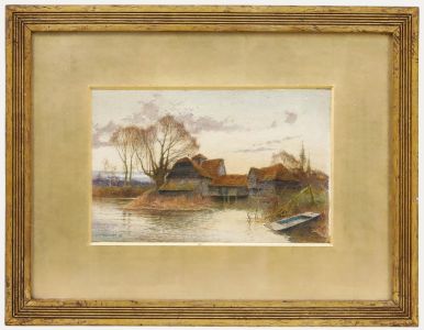 Ernest William Haslehurst (1866-1949) - Framed 1892 Watercolour, Evening