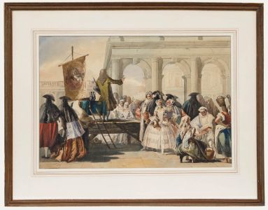 After Giovanni Domenico Tiepolo (1727-1804) - Watercolour, The Charlatan