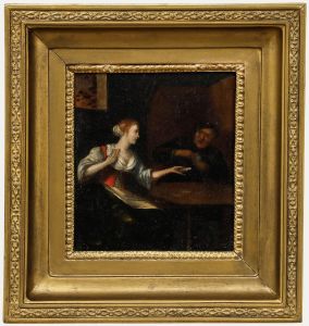 European School 18th Century Oil - The Winning Hand
