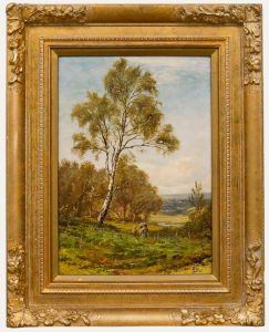James Elliot (b.1850) - Framed Late 19th Century Oil, A Walk in the Country