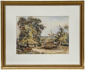Framed 19th Century Watercolour - A Walk in the Countryside