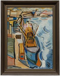 Modernist 20th Century Oil - View of the Harbour