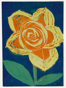 Ben Carrivick - Contemporary Linoprint, Daffodil