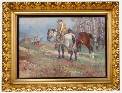 Willy Brandes (1876-1956) - Early 20th Century Gouache, Mercenaries on Horseback