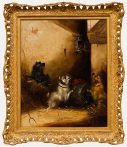 Frank Wormald Cassels (1862-1908) - Framed Oil, Hiding in the Lantern