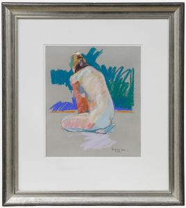 Richard J.S. Young - 2000 Pastel, Seated Nude